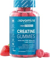 Creatine Gummies 5000 mg - Creatine Monohydraat - voor Fysieke Prestatie - Laboratorium-Geverifieerd - 90 Gummies - Novomins