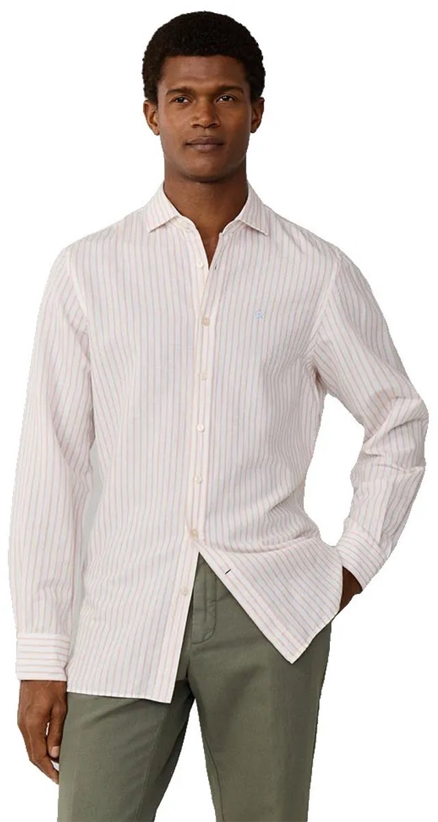 Hackett Summer Stripe Linen Overhemd Met Lange Mouwen Wit M Man