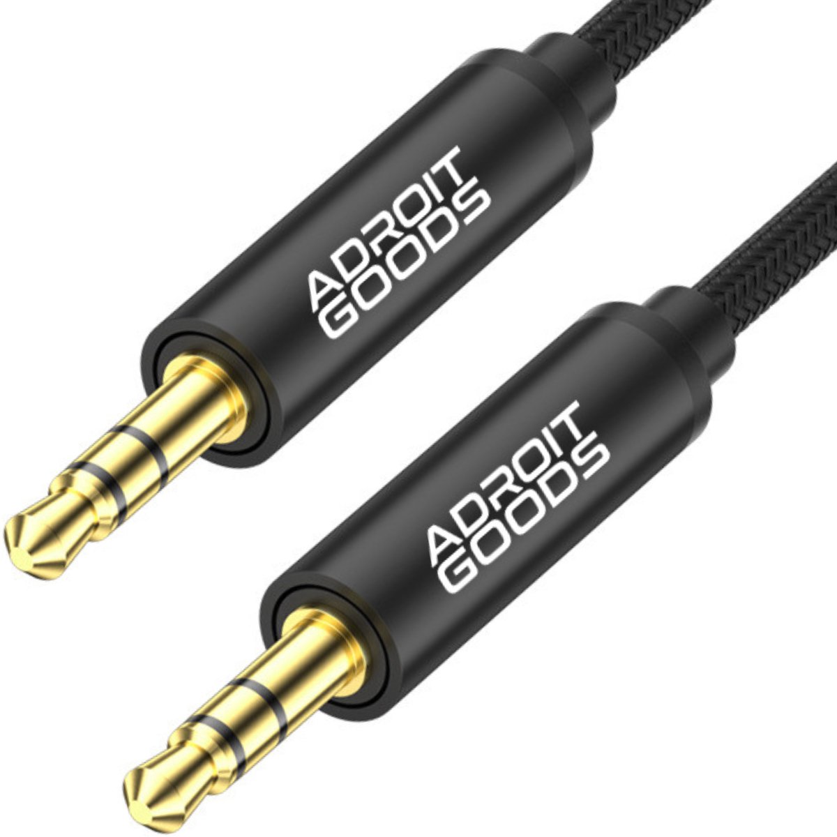 AdroitGoods 3.5mm Jack Audio Kabel Mannelijk naar Mannelijk Stereo AUX Kabel Premium Geluidskwaliteit Universeel Compatibel Duurzaam Flexibel Verguld 0.5 m