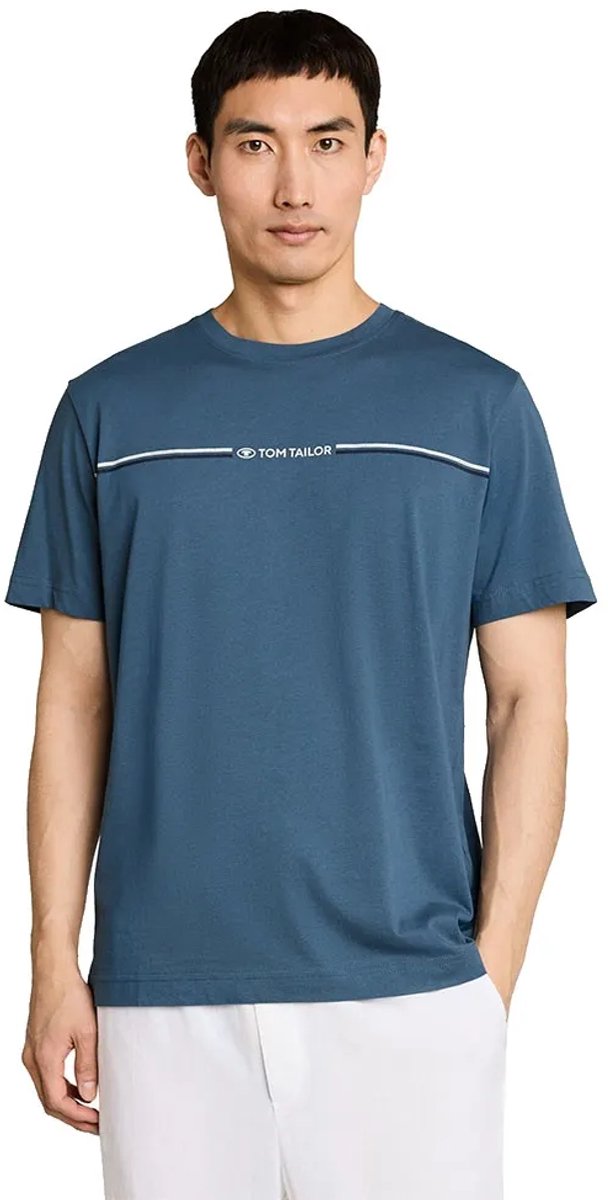 Tom Tailor 1053110 T-shirt Met Korte Mouwen Blauw M Man