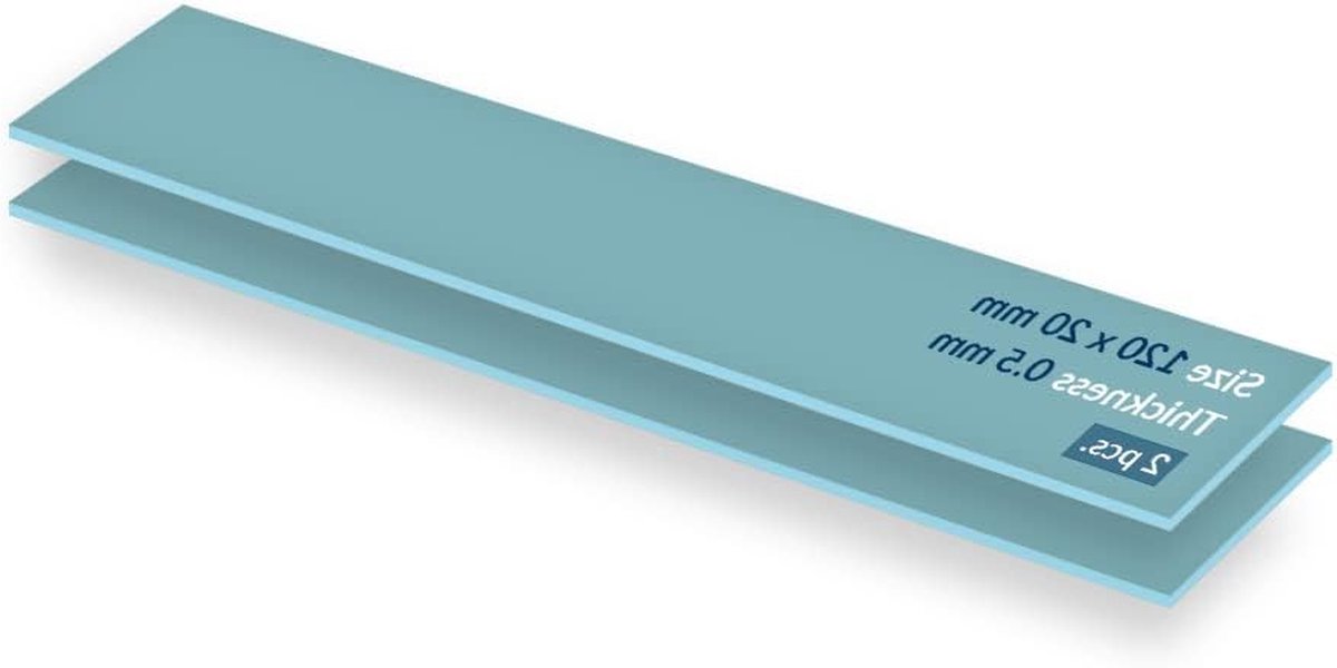 Warmtegeleidingsmat - Thermische pad Koelpad - Computerkoeling - Lage hardheid - 120 x 20 x 05 mm - Blauw