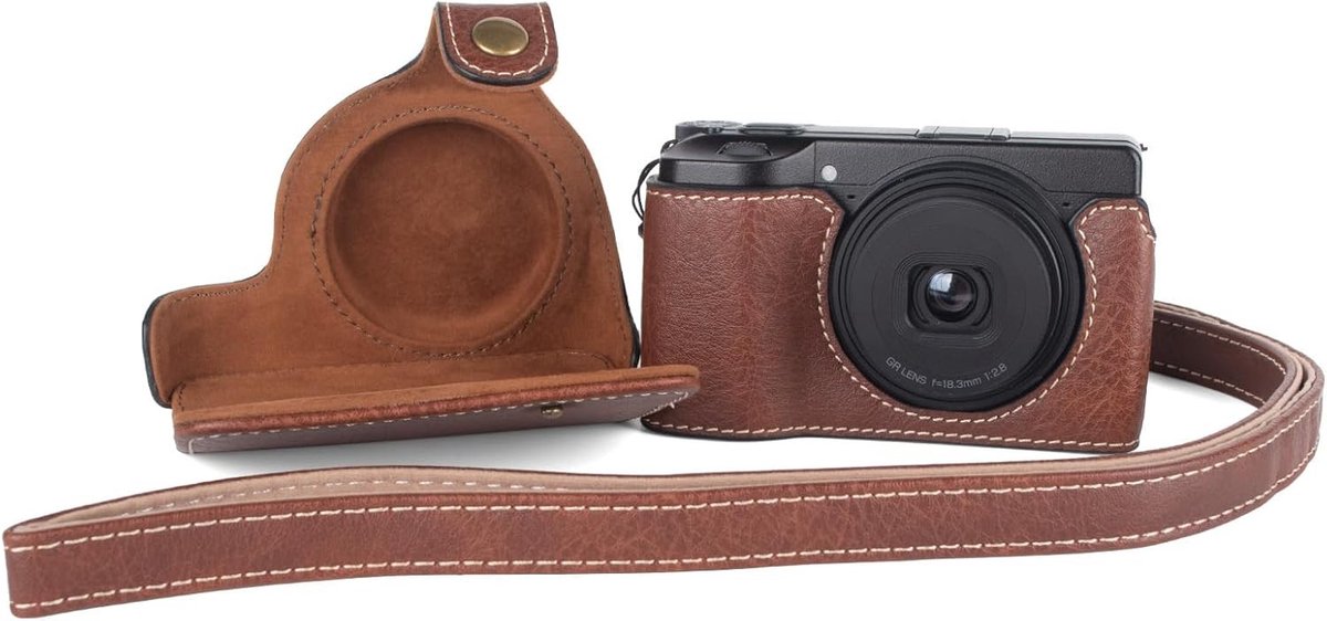 Camera Case - Beschermhoes Camera - Camera Beschermen - Afneembaar Ontwerp - 12 x 8 x 6 cm - Koffiebruin