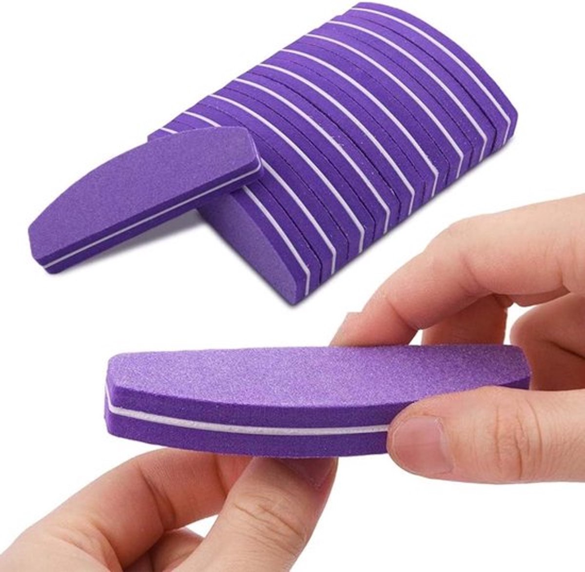 10 Stuks Nagelvijlen Blok Dubbelzijdig 100/180 voor Gel- en Acrylnagels