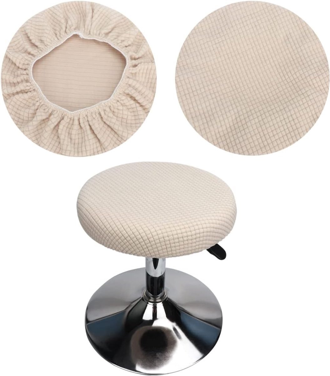 Ronde Stoelcover voor Buitentafels - Elastisch, Wasbaar en Stofvrij, Geschikt voor Ronde en Vierkante Stoelen, Diameter 30-40 cm (1 stuk Wit)