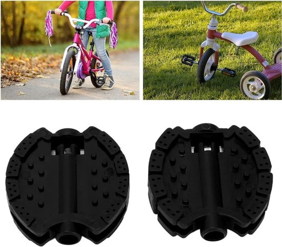 - Kinderfiets - Kinderen - Driewieler - Pedaal - Kunststof - Fietspedalen - Buitenfietsen voor Kinderen - Geschikt voor Kinderkinderwagen, Voetpedaalaccessoires - Blauw - 2 Stuks