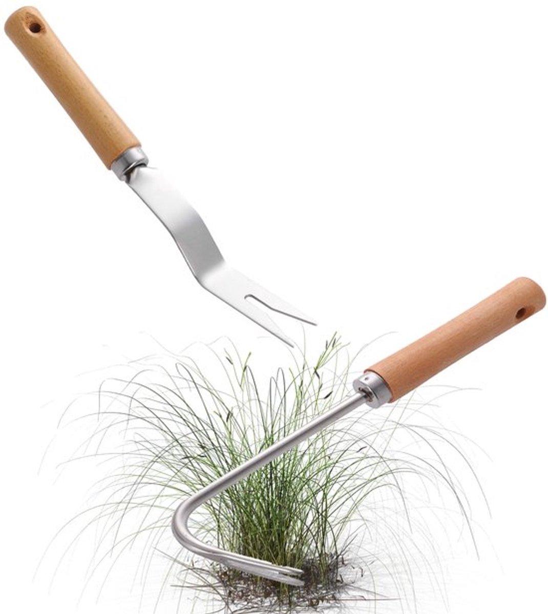 2Pcs Hand Onkruidverwijder Tool Tuin Handmatige Onkruid Trekker Met Handvat Oprit Onkruid Tool RVS Diepe Wortel Onkruid Gereedschap Voor Patio Scheuren Gazon Gras