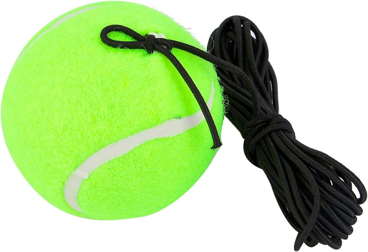 Tennisballen voor Beginners - Trainingsballen met 4M Elastische Rubber Koord voor Oefeningen en Verbetering van Techniek