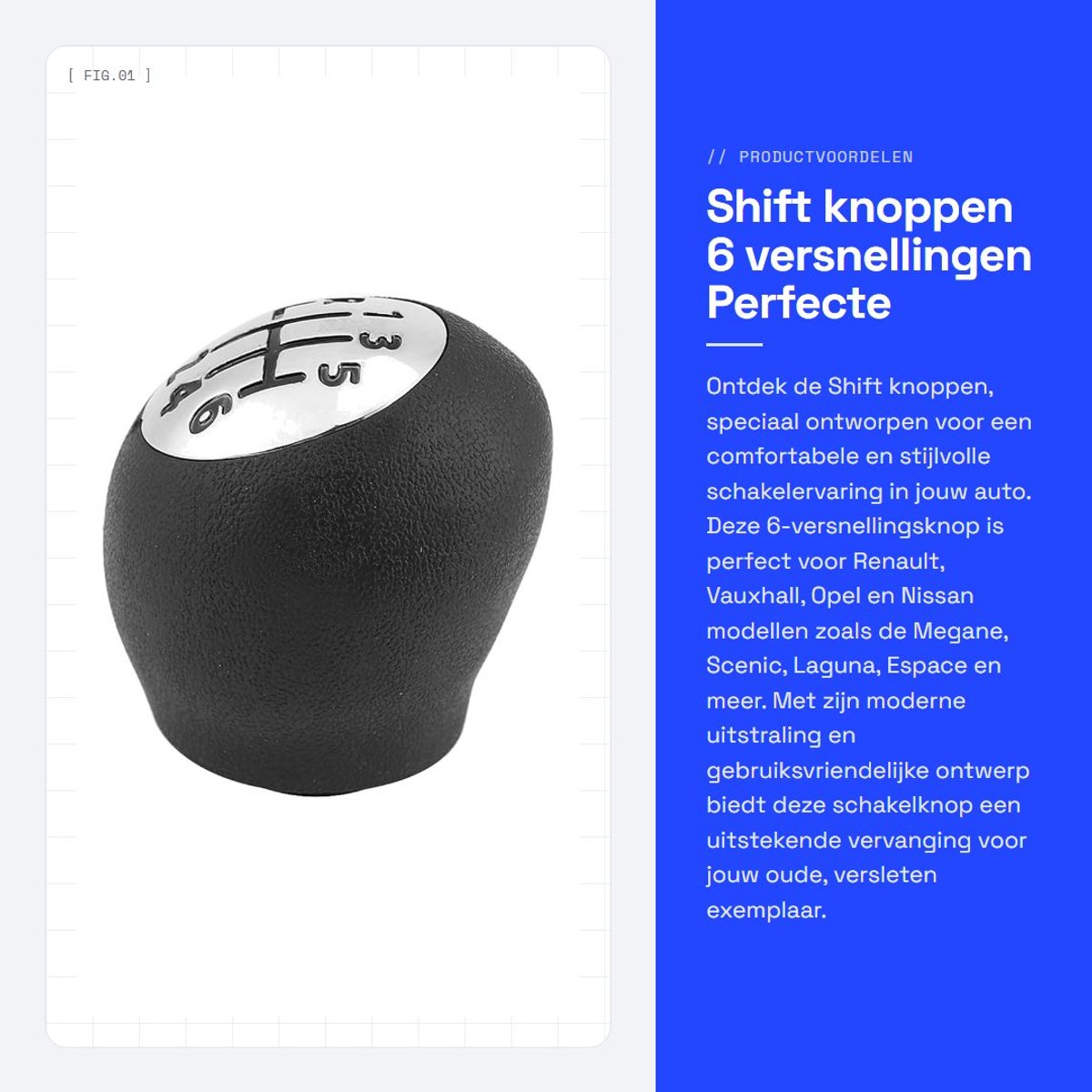 Dailygoods- Versnellingspook Hoes - Pookknop - Versnellingspook Knop - Universeel - 6 Versnellingen - Ergonomisch Ontwerp - Versnellingsknop
