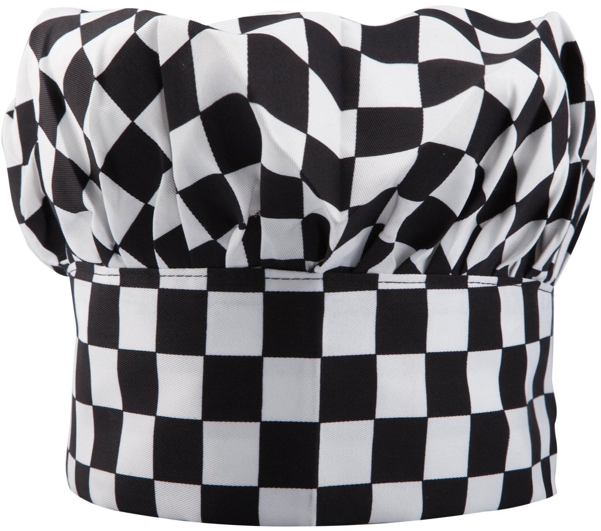 Dailygoods- Koksmuts Professionele Kwaliteit - Eén Maat - Fancy Dress - Zwart-Wit Geruit - Handwas - Hygiënenormen - Chef Hat