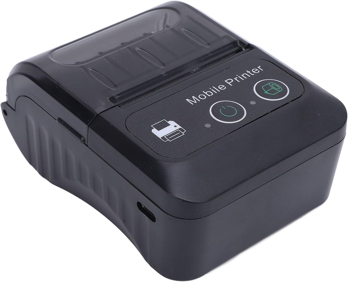 Thermische Bonprinter - Mobiele Printer Kassabon Printer - Bonnen Printen - Dubbele Verbinding - 58 mm - Zwart