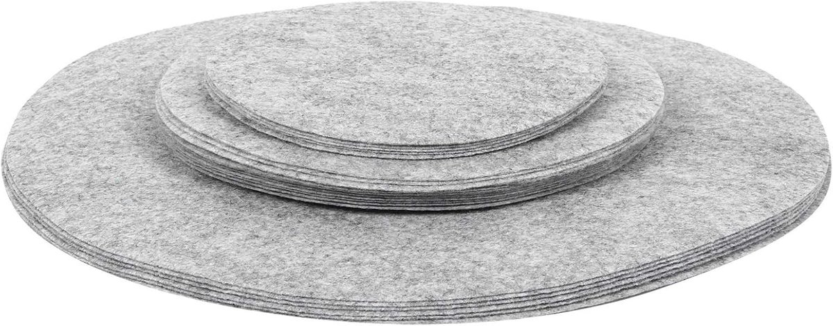 Vilten Plaatverdelers - Serviesbeschermers - Kraspreventie Keuken - Zacht Viltmateriaal - 24 Stuks - Grijs