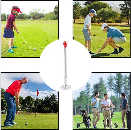 Golf Uitlijnstokken - Swinghulp Richtstok - Golfspel Verbeteren - Magnetische Bodem - Verstelbaar 16.5-37.6cm - Rood van GOLF — afbeelding 5