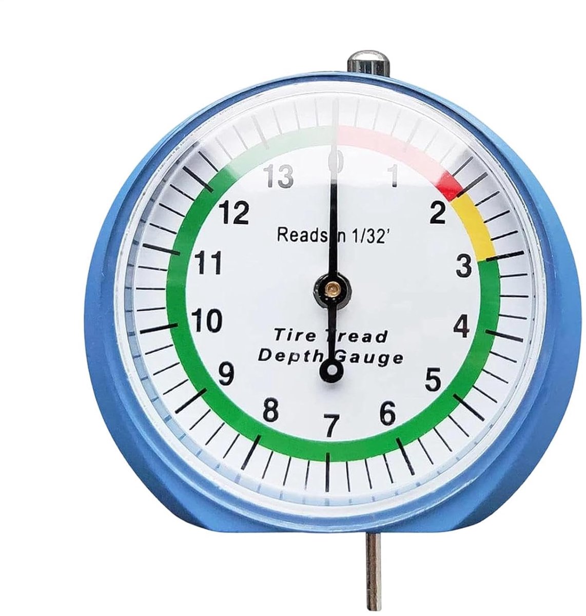 Bandendieptemeter - Profielmeter - Veiligheid Controleren - Met Wijzerplaat - 08 mm - Zilver