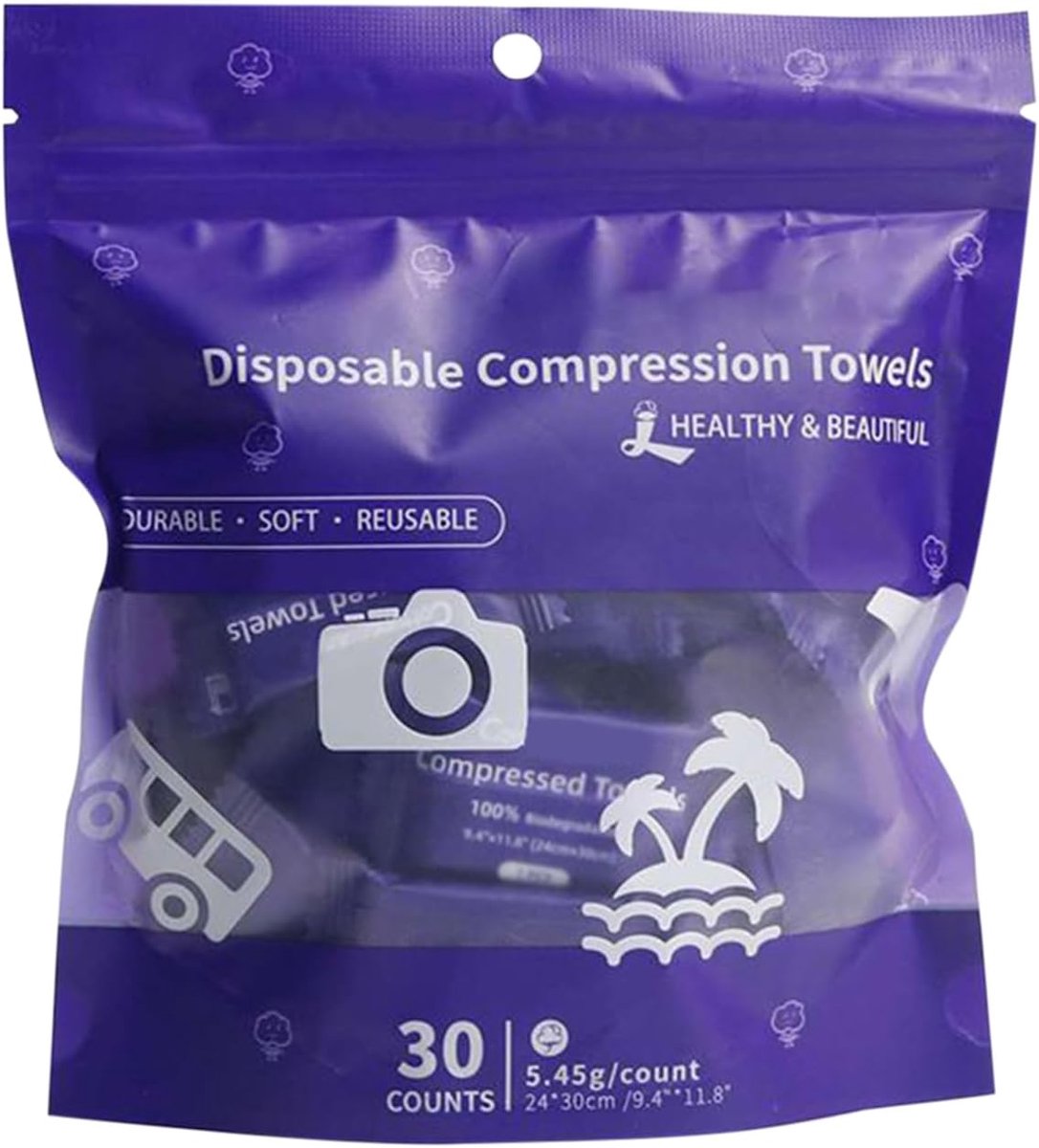 Reishanddoekjes - Mini servetten - Direct gebruik - Super absorberend - 30 stuks - Wit