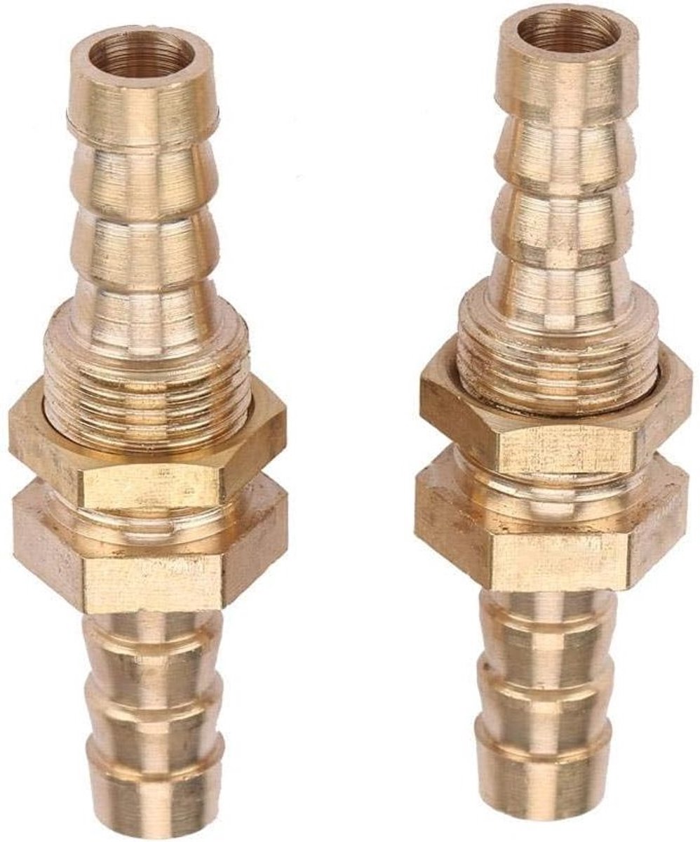 Adapter voor verbinding koppeling bulkhead schroefaansluiting van messing, 2 stuks, 6 mm - duurzame connector, hoogwaardige materialen, eenvoudig te installeren