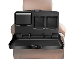 Auto achterbank tafel - Eetblad voor auto - Comfortabel reizen - Opvouwbaar en stevig - 34 cm breed - Zwart