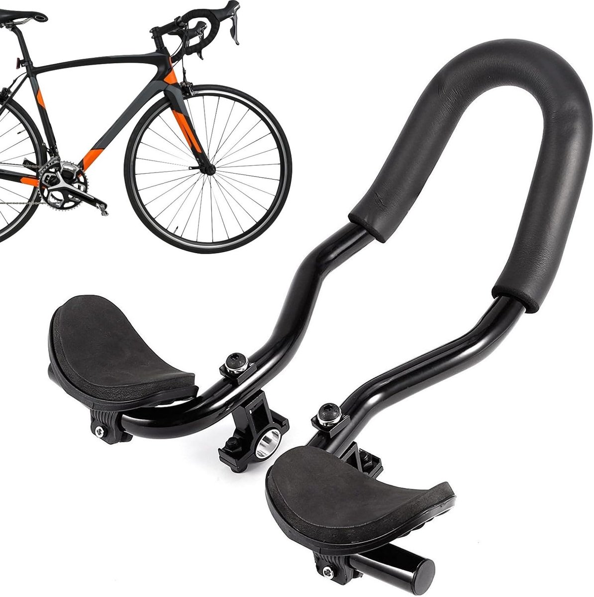 Fiets Stuur - Ruststang Steun - Comfortabel Fietsen - Lichtgewicht Aluminium - 37 cm Lengte - Zwart