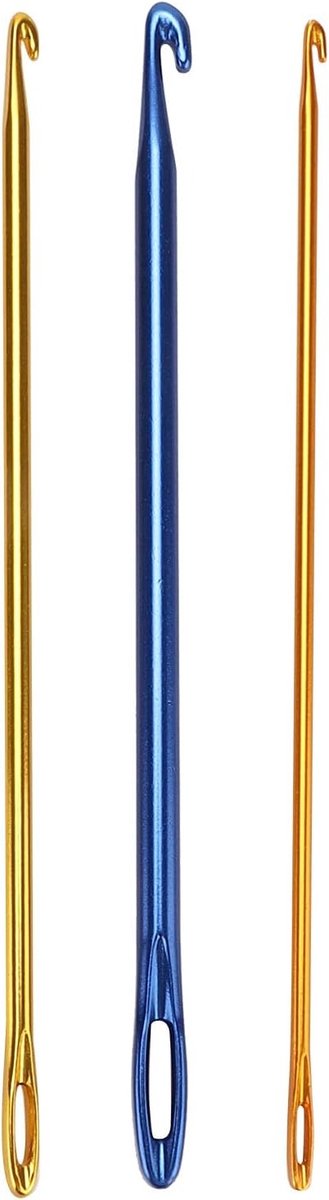 Set van 3 Haaknaalden voor Tunisch Haken, Aluminium 2.75mm, 4mm en 6mm met Oog, Ideaal voor Breien, Haken en DIY Projecten — afbeelding 4