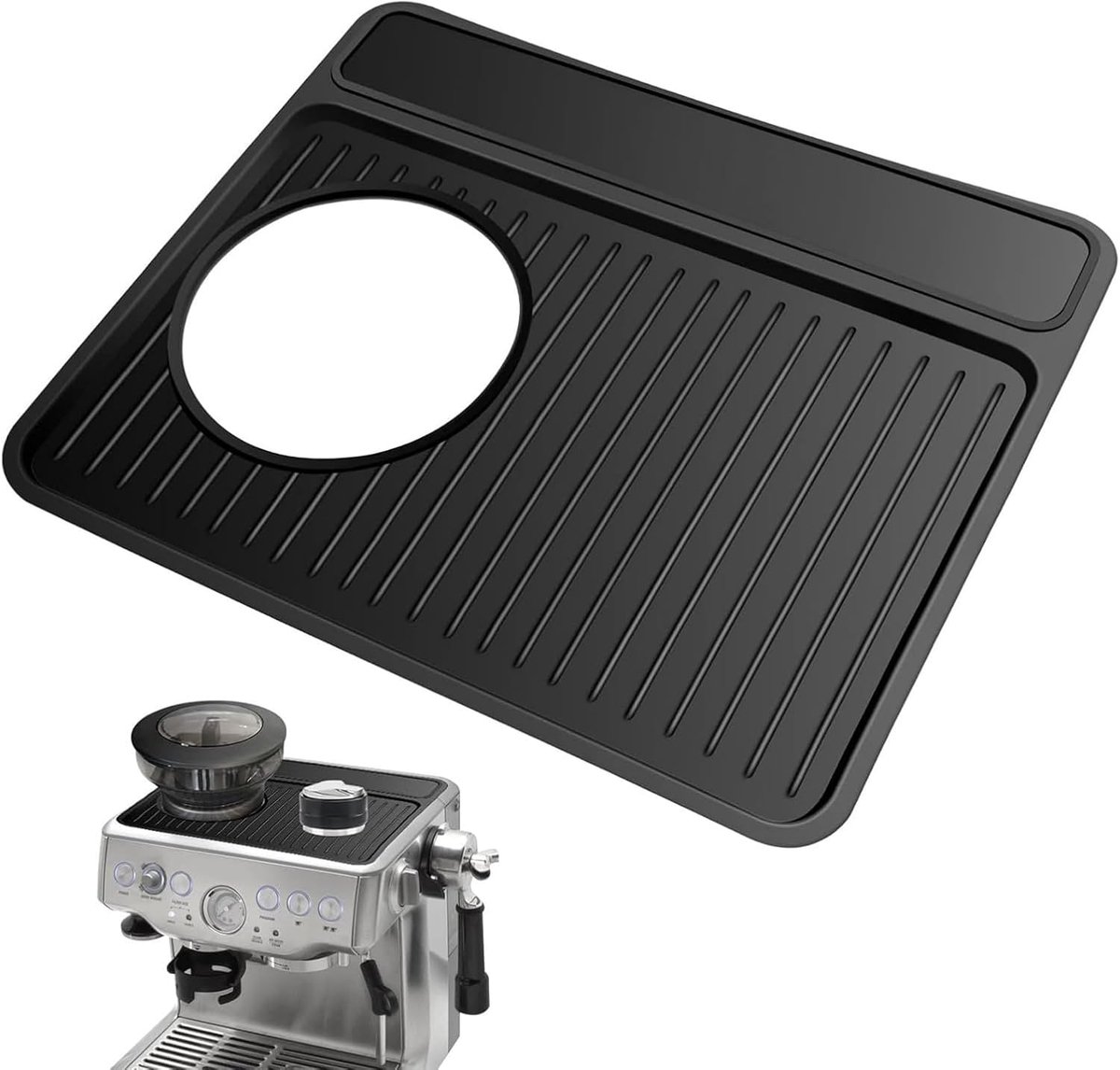 Koffie Sabotage Mat - Siliconen Tamp Pad - Koffie Bereiden - Voedselveilig Materiaal - 23 cm breed - Zwart