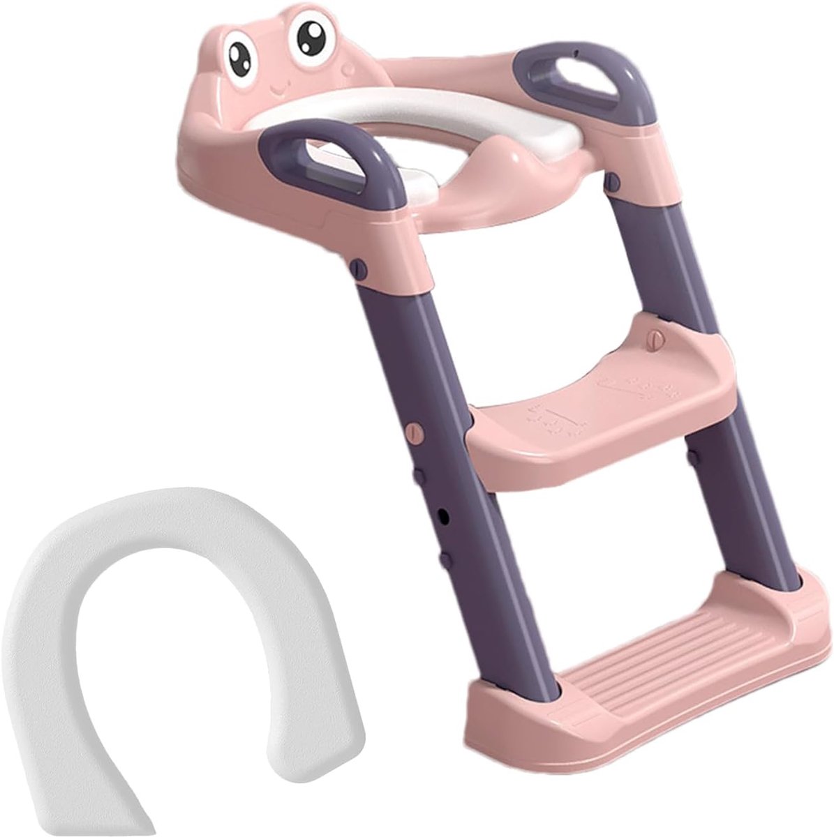 Potty Ladder - Toilettraining Stoel - Zindelijkheidstraining Kind - Verstelbare Hoogte - Opvouwbaar Ontwerp - Roze