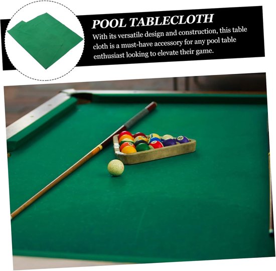 Pooltafel Kleed - Biljart Tafelkleed - Spelverbetering - Dubbelzijdig Ontwerp - 155 x 112 cm - Groen — afbeelding 3