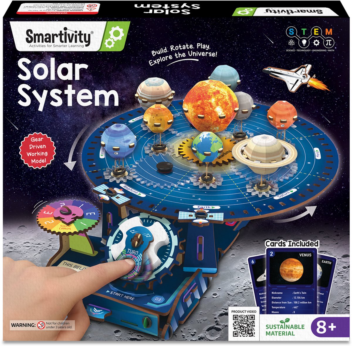 Smartivity Zonnestelsel – Bouwset voor Kinderen – Bewegend Model met 8 Planeten – STEM Speelgoed – Vanaf 8 Jaar