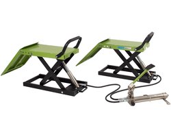 TRUTZHOLM - Hydraulische Oprijplaat - 1.360 kg - 34 cm Breed - Zwart/Groen - Extra Breed Hefplateau Met Krik