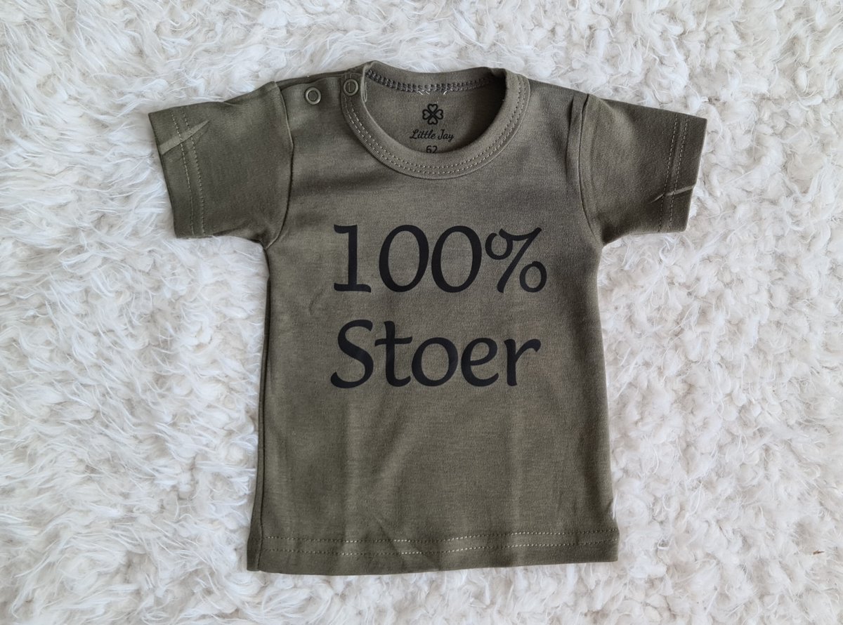 Little Jay 100% stoer - Leger groen - T-shirt korte mouw
