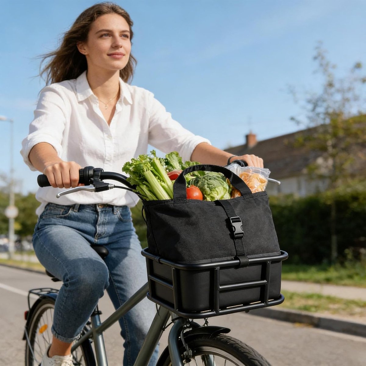 Fiets achtermand - Fietsmand achter - Boodschappen vervoeren - Waterdicht anti-roest - 34.4x30.5x15cm - Meerkleurig