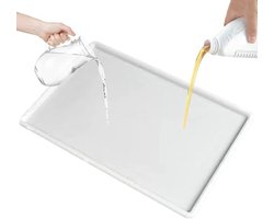Herbruikbare bak - Lekbak dienblad - Rommelvrij koken - Stapelbaar ontwerp - 565 x 40 cm - Wit