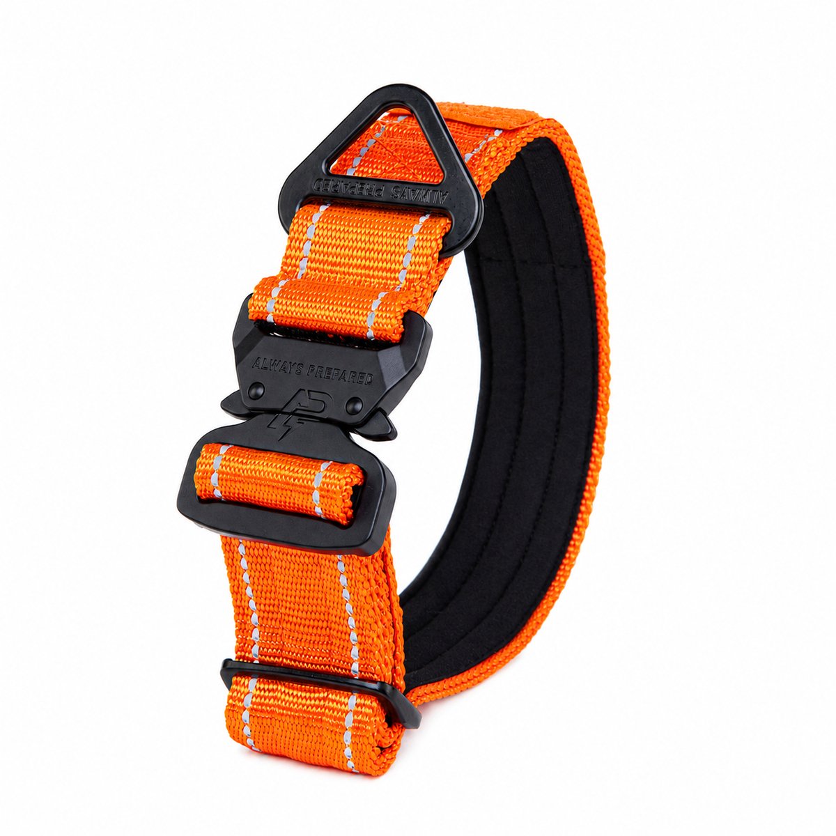 Always Prepared® Compact Halsband - Hals 30-45 CM - Hondenhalsband - geschikt voor iedere hondenriem - voor middel en grote honden - One Size - Oranje Reflecterend