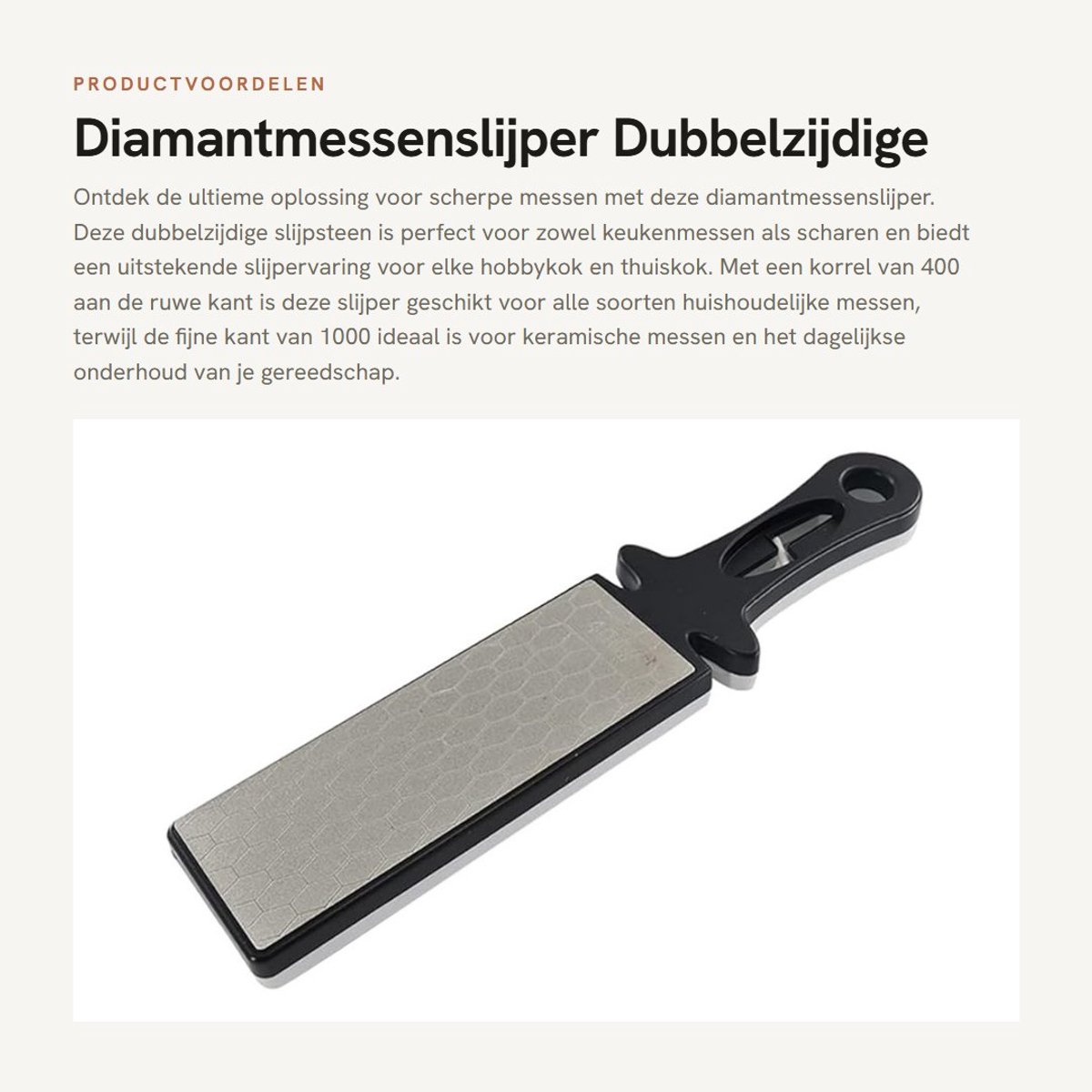 Dailygoods- Slijpsteen Dubbelzijdig - Diamantmessenslijper 400/1000