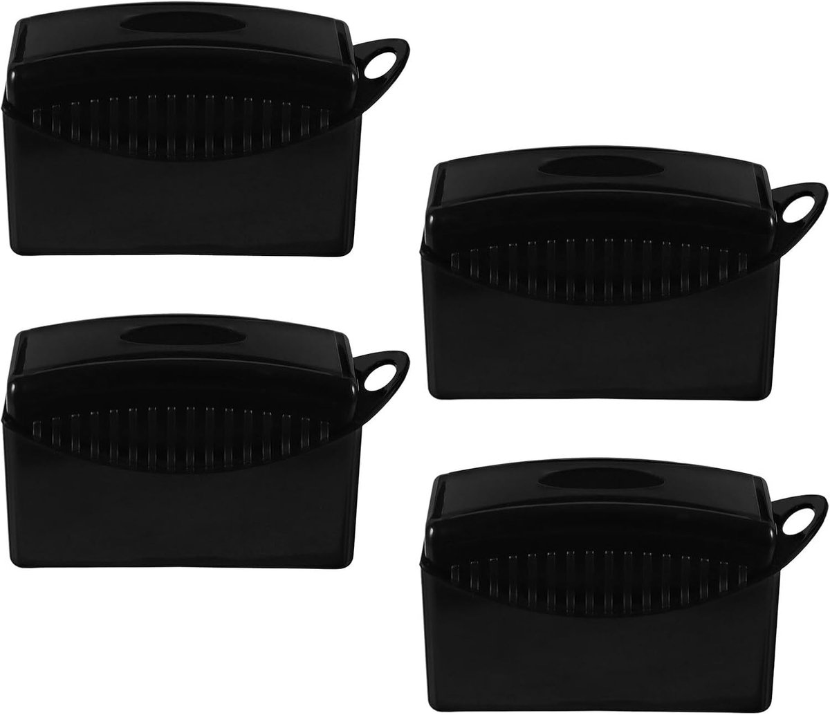 Autowas Spons Set - Detailing Applicators - Auto Reinigen - Beschermende Opbergkap - 4 Stuks - Zwart