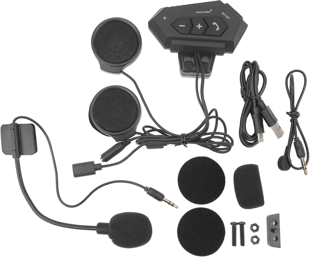 Motorhelm Headset - Motor Communicatie - Veilig Rijden - IPX6 Waterdicht - 2000mah Batterij - Zwart
