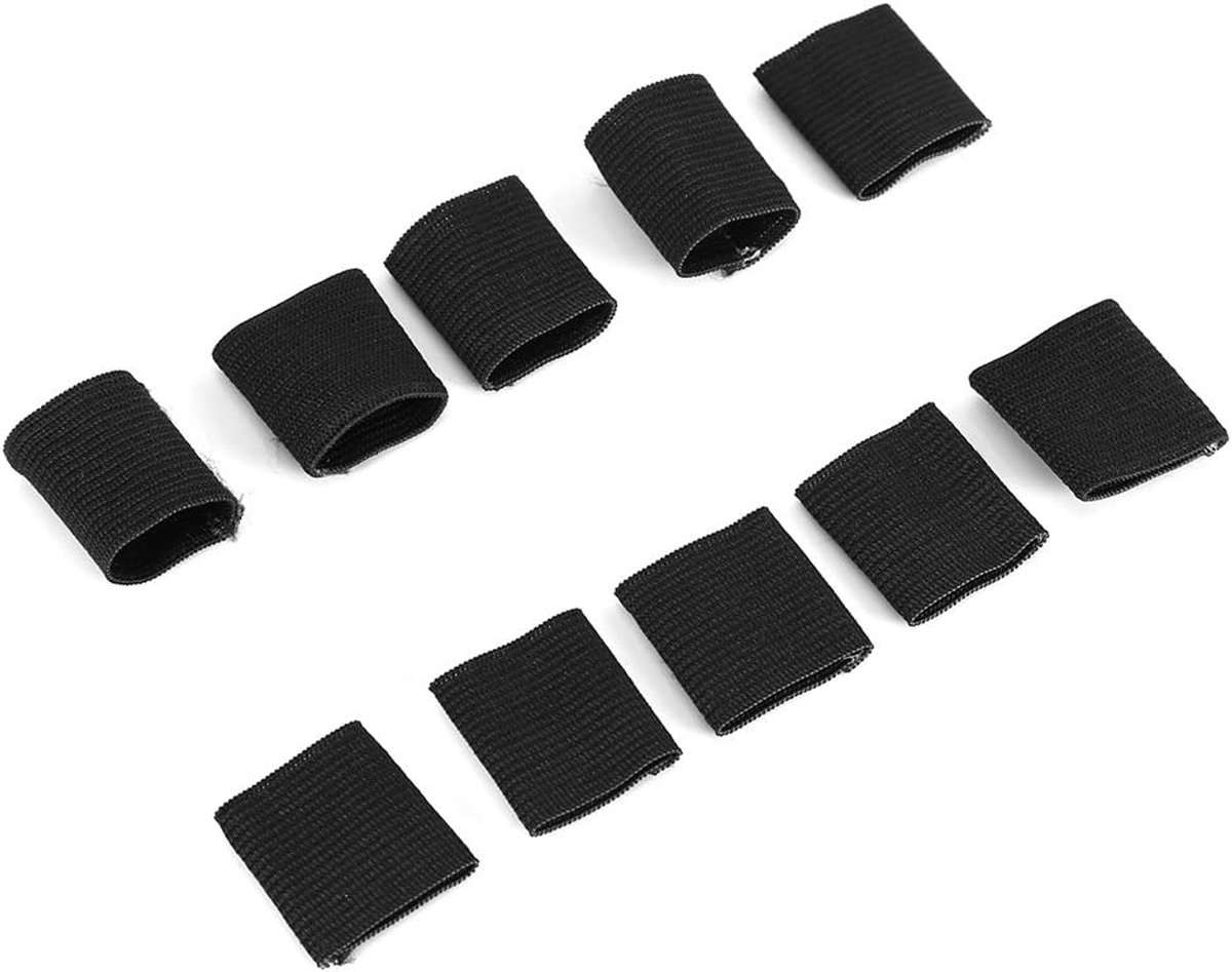 Vingerbeschermers - Sport sleeves - Sport blessurepreventie - Wasbaar en elastisch - 10 stuks - Zwart