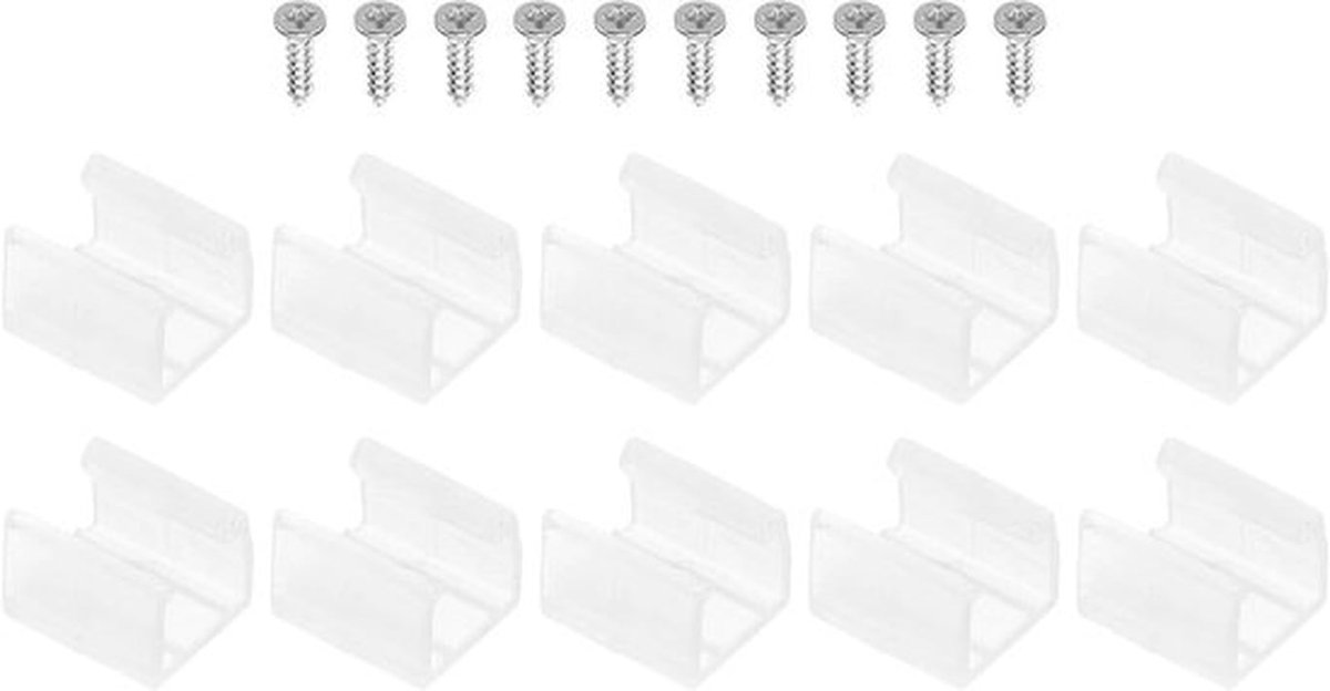 LED-strip Lichtclips - Montagebeugel - Plastic Klemhouders - Neon RGB Licht - Bevestigingsclips - Geschikt voor 8mm-10mm Kabel - 40 Stuks - Doorschijnend