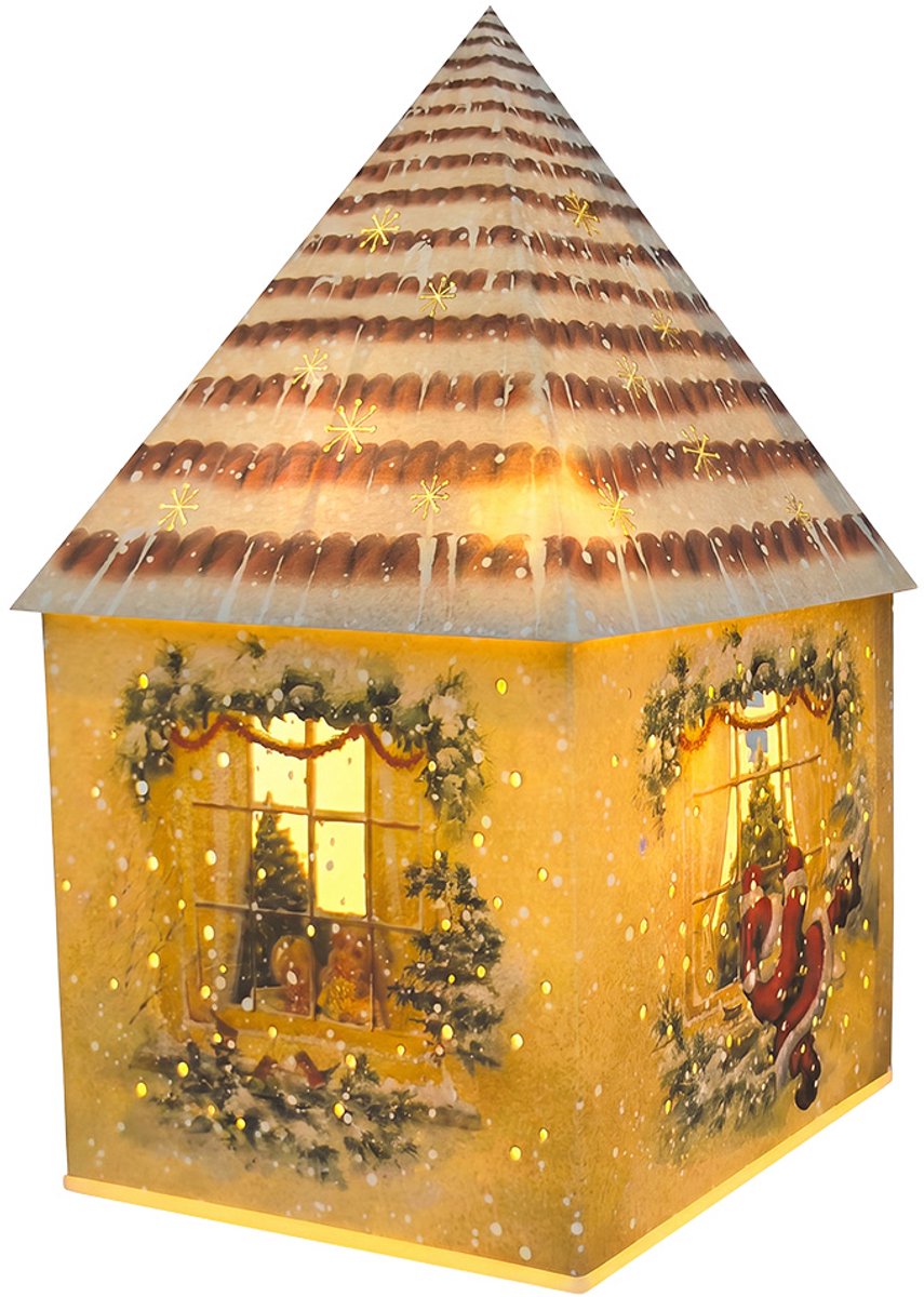 Clayre & Eef Decoratie Huis met LED Bruin