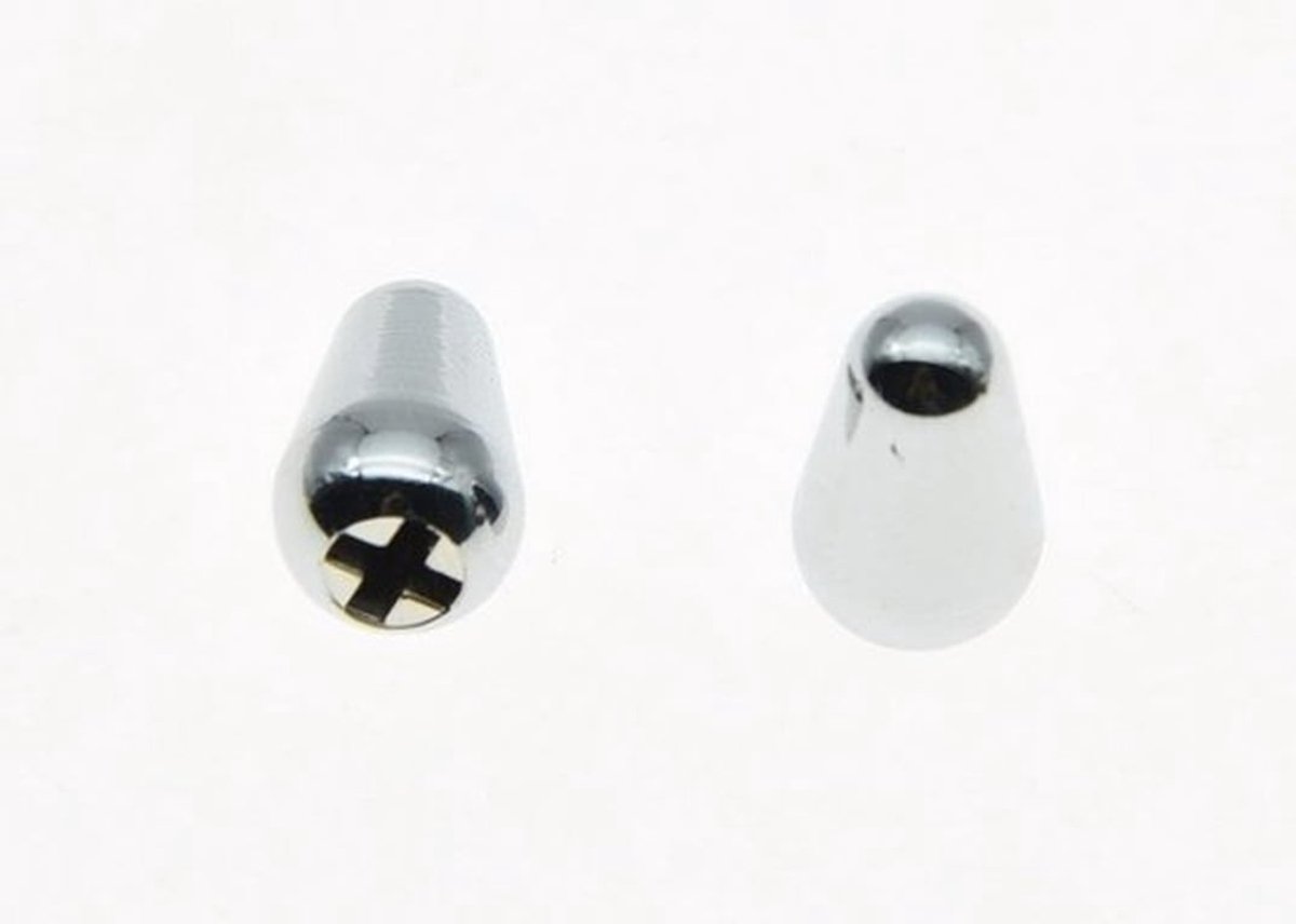 2 Stuks Gitaar 5-Weg Pickup Schakelaar Tip en Knop voor USA FD Strat/Tele/Stratocaster - Chroomkleurige Accessoires voor Muziekinstrumenten