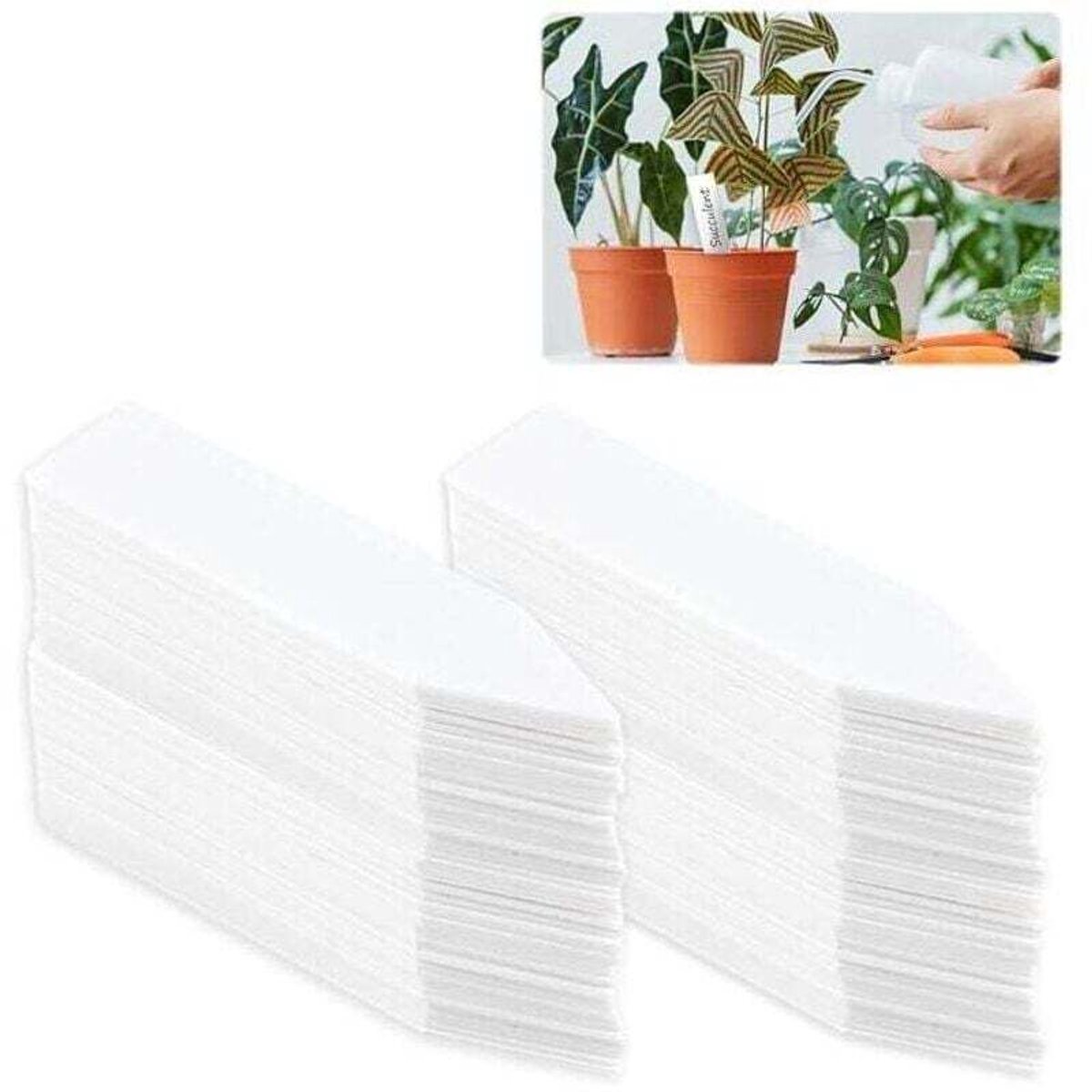 200 plantenlabels, tuinlabels, 5x1 cm, plastic labels geschikt voor de moestuin, tuinlabels geschikt voor buiten, wit -