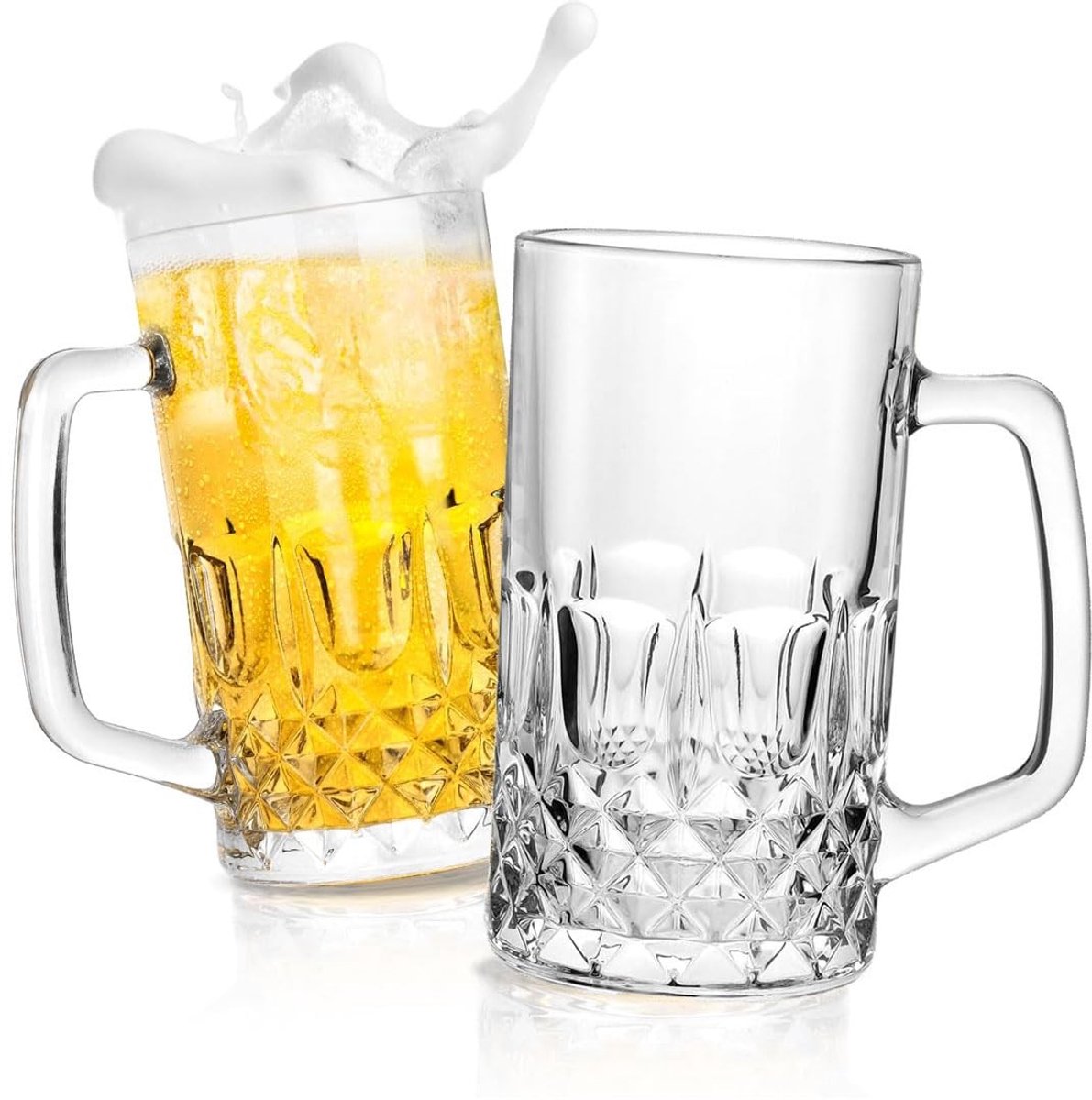 Solidchoice - Set van 2 Plastic Biermok met Handvat 750ml