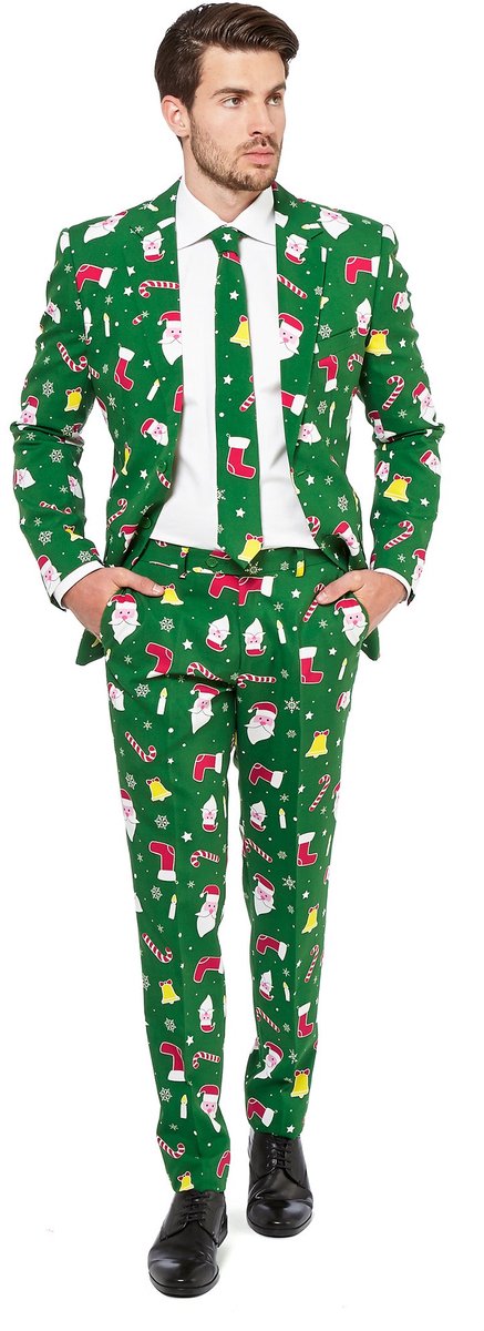 OppoSuits Santaboss - Mannen Kerst Kostuum - Kerstpak Heren - Groen - Kerst - Maat 60