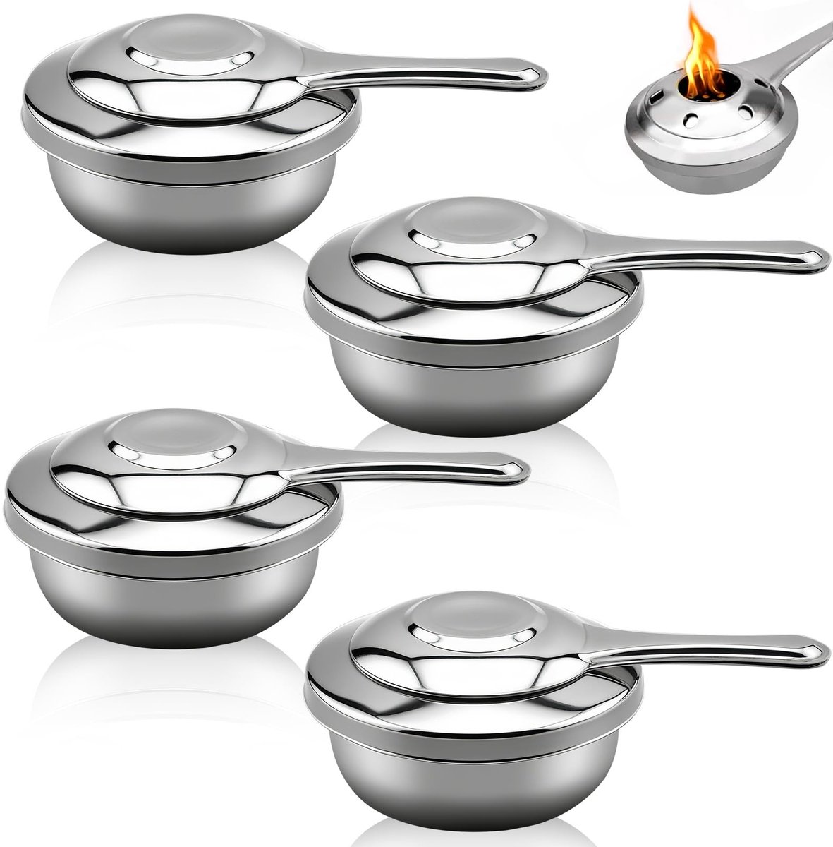 Solidchoice - Set van 4 Fonduebranders van Roestvrijstaal