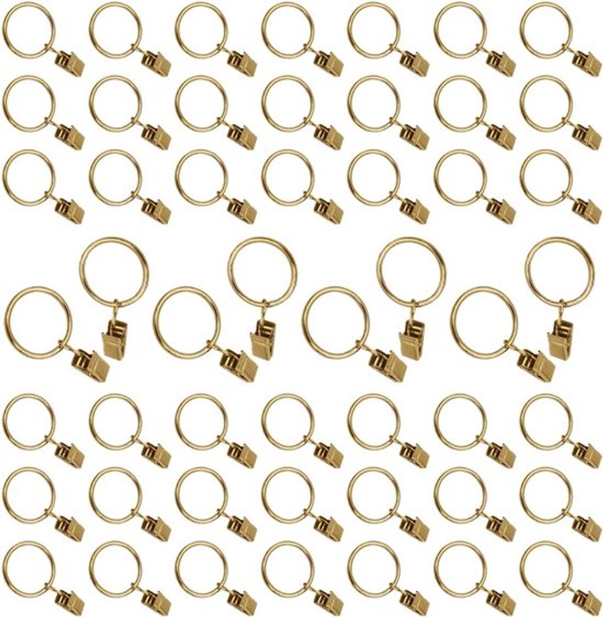 Set van 50 gouden gordijnroede ringclips 25 mm hangende ringen sterk gordijn voor thuis raamroede decoratie, foto's kunst ambachtelijke displays