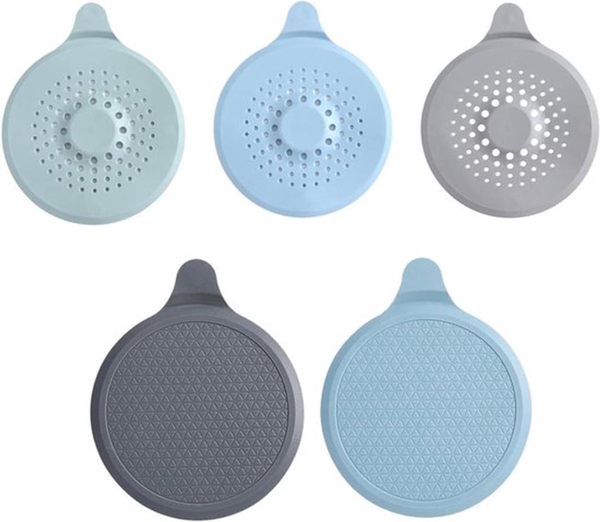 Siliconen afvoerzeef badkamer - Universeel - 5 stuks