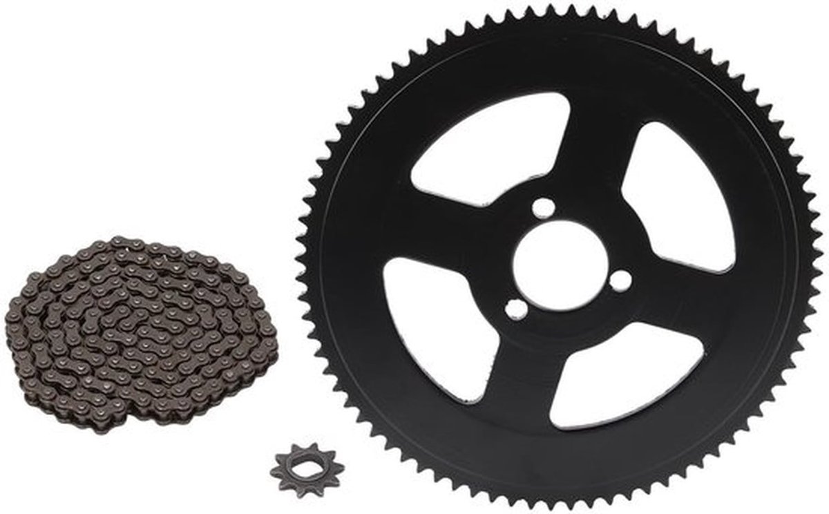 80T Ketting en Tandwiel Set voor Mountainbikes, ATV's en Motorfietsen van Staal, Duurzaam en Betrouwbaar