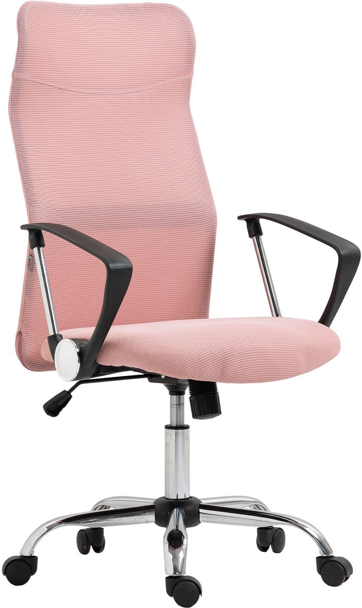 HOMCOM-bureaustoel - meshstof - 63x65x119cm - roze