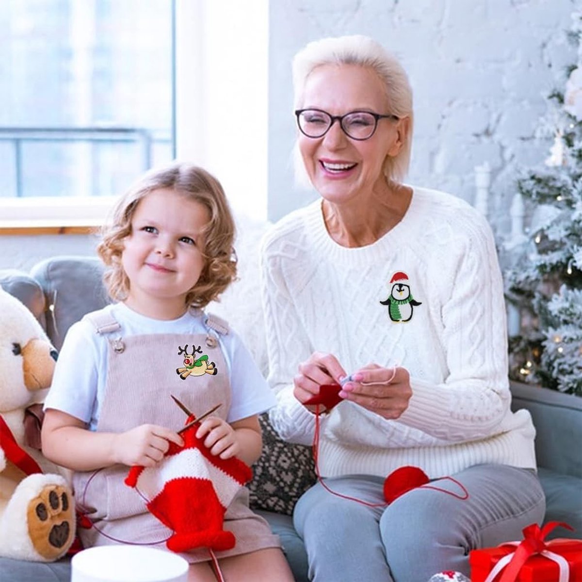 Solidchoice - Kerstpatches om op te strijken Set van 12