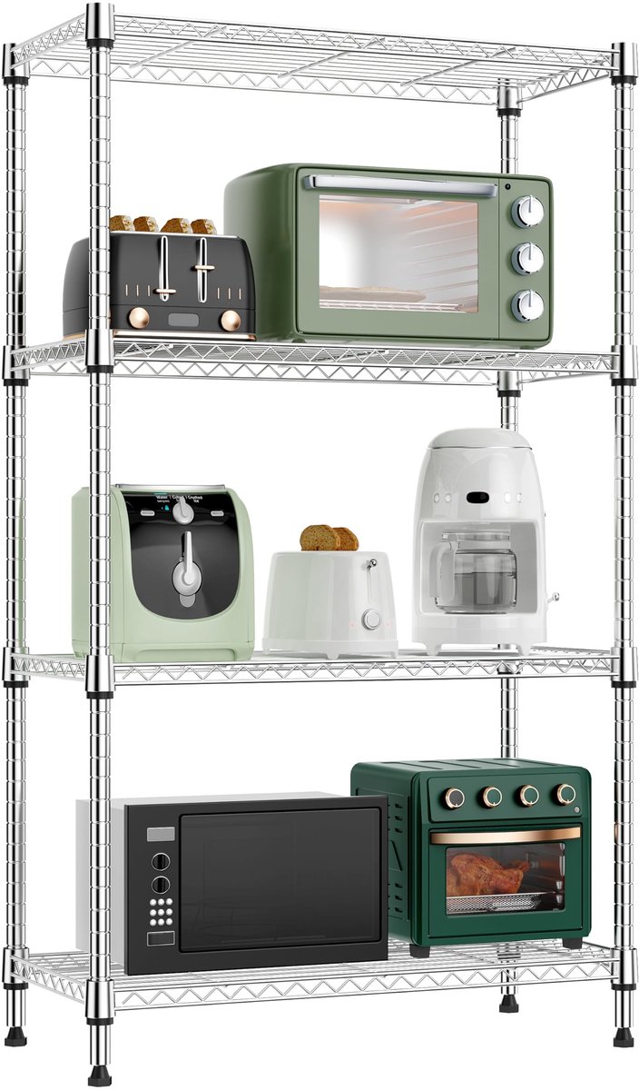 Solidchoice - 4-laags Metalen Opbergrek voor Garage en Keuken