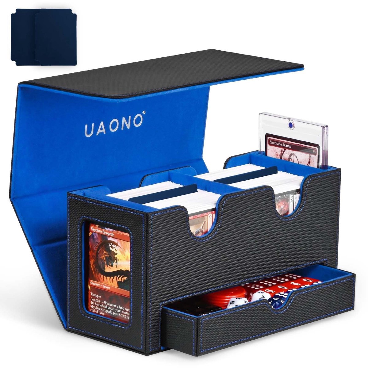 Solidchoice - Dubbele Deck Box voor 250+ Speelkaarten met Dice Tray