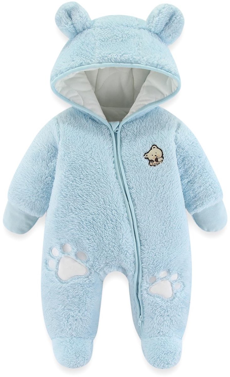 Solidchoice - Baby Hooded Romper Fleece Snowsuit voor Herfst en Winter